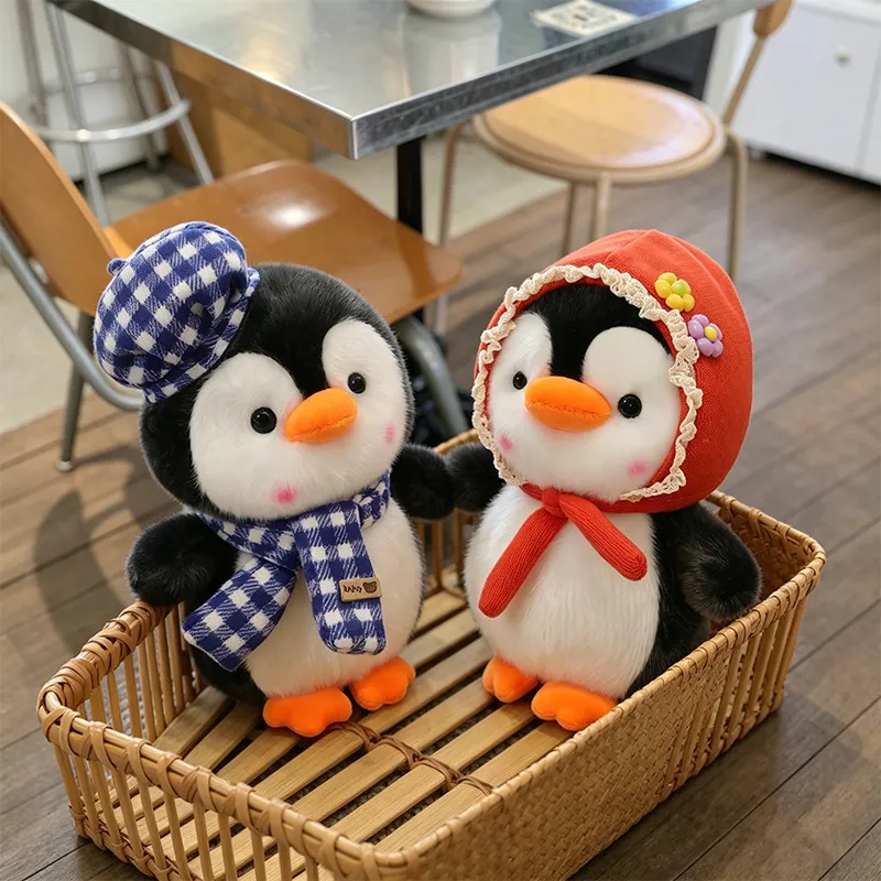 Cute Hat-Wearing Penguin Plush Toy – Large Soft Stuffed Animal Doll, Huggable Sleeping Pillow & Birthday Gift for Boys and Girls